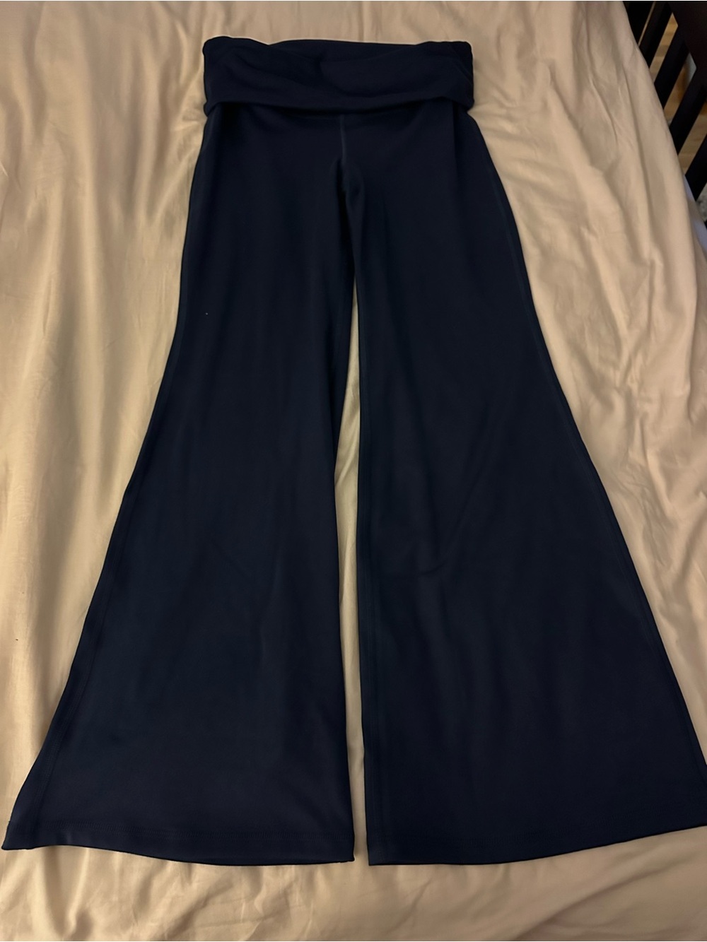 Gilly Hicks Navy Wide-Leg Fold-Over Waist Pants